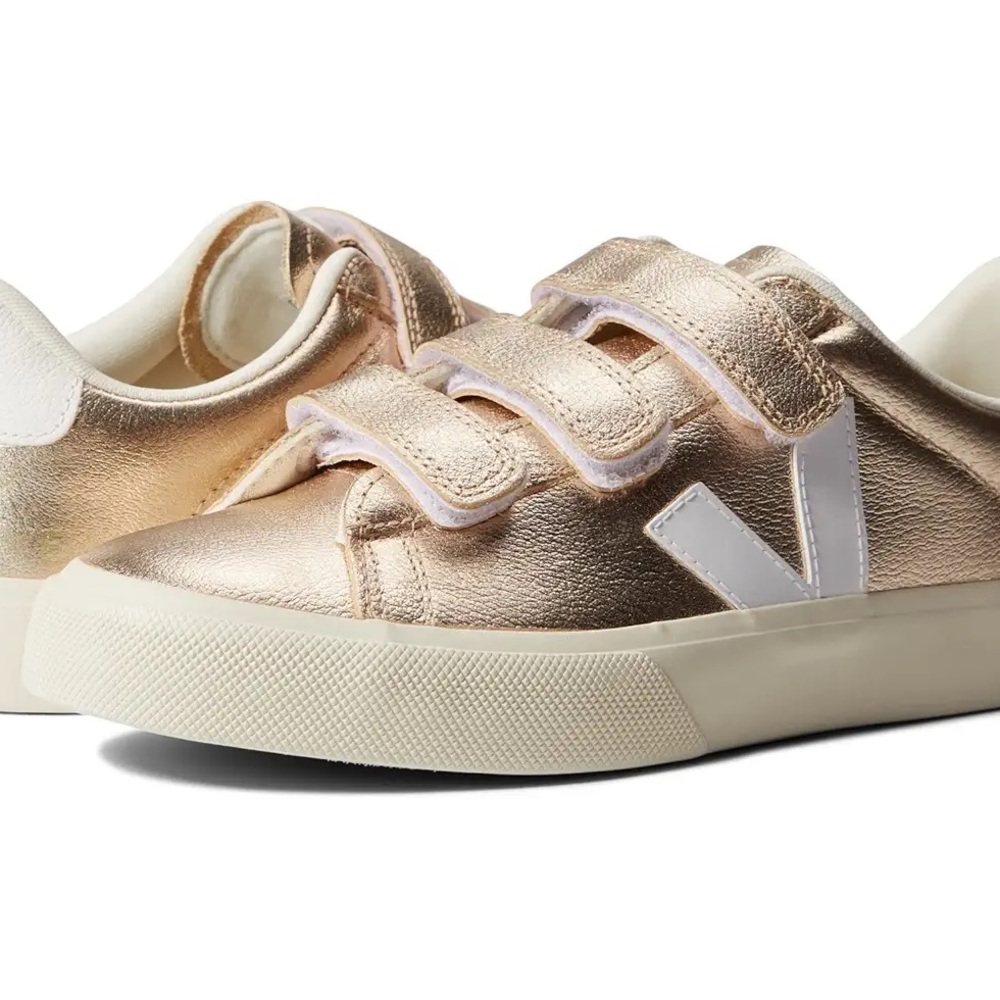 Veja Gold Sneakers with Velcro Straps